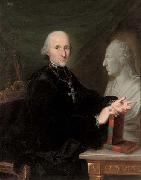 Karl Kaspar Pitz Portrait of a cleric a book in his right hand, by a marble bust